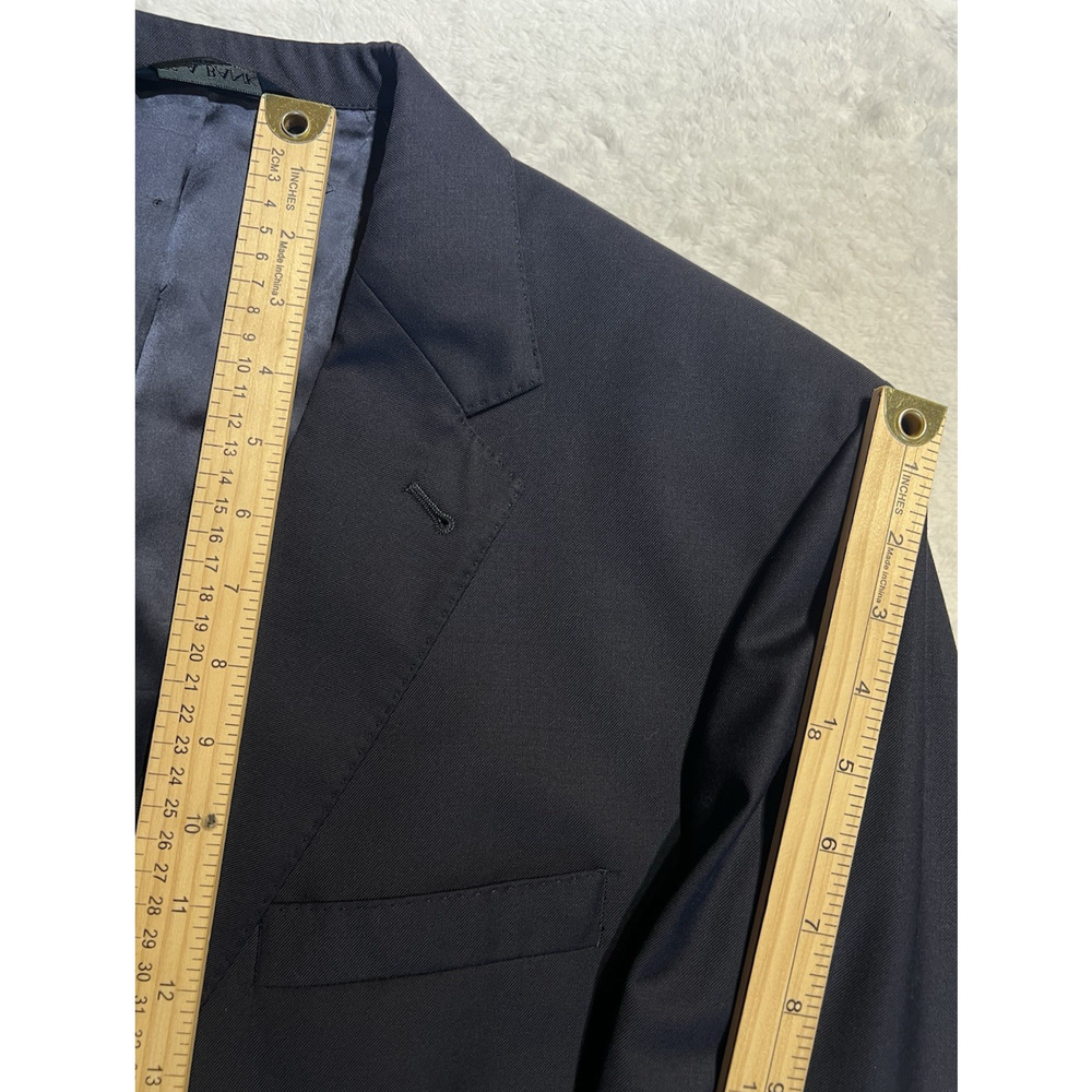 Jos A Bank Signature Gold Men's 46L Navy Blue Blazer Antique Silver Tone Buttons - Picture 14 of 16